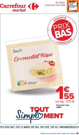 carrefour-market - Flyer Carrefour Market - Garantie prix bas – tout simpl’ment pour la semaine prochaine du du lundi 01/06/2026 au du dimanche 21/06/2026
