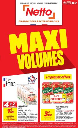 netto - Flyer Netto - Maxi Volumes pour la semaine prochaine du du mardi 27/10/2026 au du lundi 09/11/2026