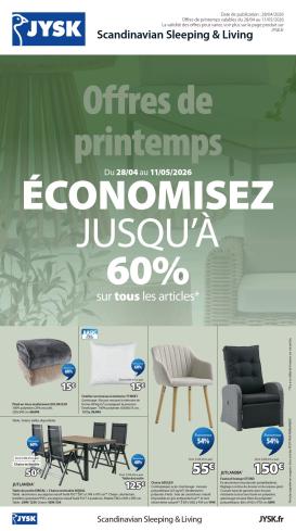 jysk - Current JYSK leaflet valid from du mardi 28/04/2026 to du lundi 11/05/2026