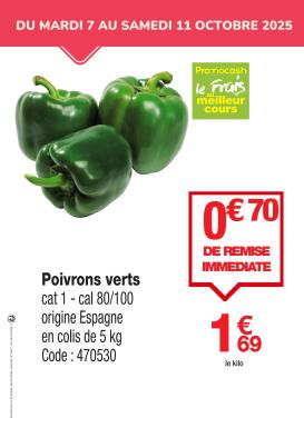 promocash - Catalogue Promocash - Poivrons verts valable du 07/10 au 11/10