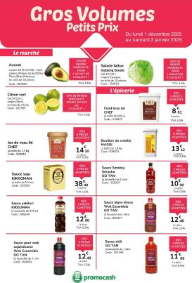 promocash - Catalogue Promocash - Gros Volumes, Petits Prix valable du 01/12 au 03/01