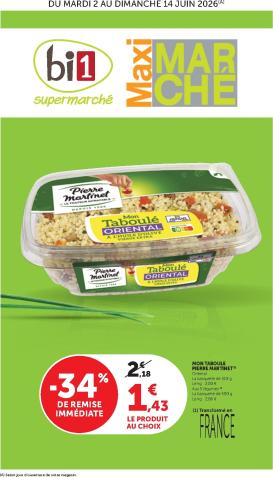 bi1 - Current Bi1 - Supermarché, Maxi Marché leaflet valid from du mardi 02/06/2026 to du dimanche 14/06/2026