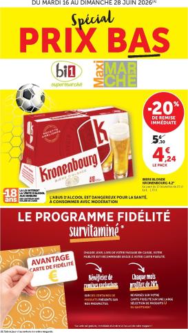 bi1 - Current Bi1 - Supermarché, Maxi Marché leaflet valid from du mardi 16/06/2026 to du dimanche 28/06/2026