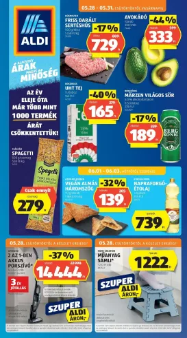 aldi - A jövőbeli Aldi - Aldi újság érvényessége 2026.05.31-ig akciós újság csütörtöktől 2026.05.28.-tól vasárnaptól 2026.05.31.-ig érvényes.