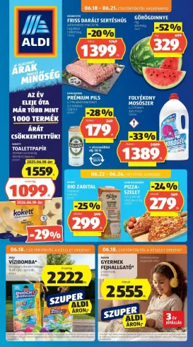 aldi - Aktuális Aldi szórólap érvényes csütörtöktől 2026.06.18.-től szerdától 2026.06.24.-ig