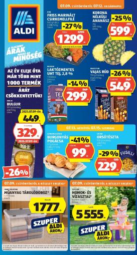 aldi - A jövőbeli Aldi akciós újság csütörtöktől 2026.07.09.-tól szerdától 2026.07.15.-ig érvényes.
