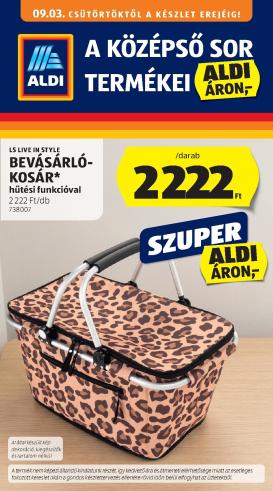aldi - Aldi - Középső sor termékei hirdetmény a következő hétre csütörtöktől 2026.09.03.-tól szerdától 2026.09.09.-ig