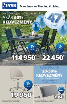 jysk - Aktuális JYSK szórólap érvényes szerdától 2026.04.15.-től vasárnaptól 2026.05.17.-ig