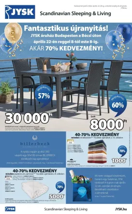 jysk - Aktuális JYSK szórólap érvényes szerdától 2026.04.22.-től keddtől 2026.04.28.-ig