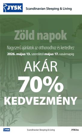jysk - Aktuális JYSK szórólap érvényes szerdától 2026.05.13.-től vasárnaptól 2026.05.17.-ig