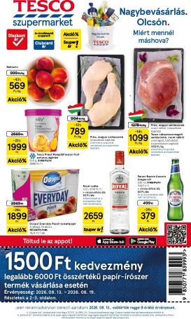 tesco - A jövőbeli Tesco szupermarket akciós újság csütörtöktől 2026.08.13.-tól szerdától 2026.08.19.-ig érvényes.