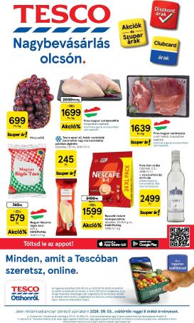 tesco - A jövőbeli Tesco akciós újság csütörtöktől 2026.09.03.-tól szerdától 2026.09.09.-ig érvényes.