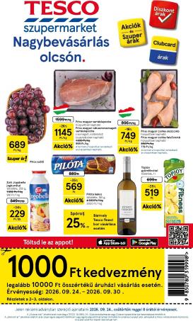 tesco - A jövőbeli Tesco szupermarket akciós újság csütörtöktől 2026.09.24.-tól szerdától 2026.09.30.-ig érvényes.