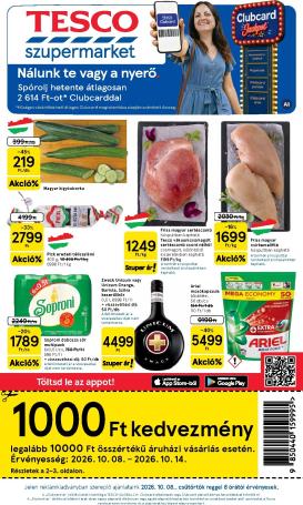 tesco - A jövőbeli Tesco szupermarket akciós újság csütörtöktől 2026.10.08.-tól szerdától 2026.10.14.-ig érvényes.
