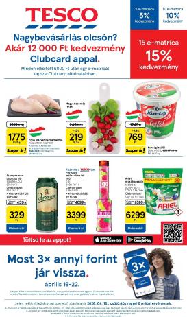 tesco - Tesco hirdetmény a következő hétre csütörtöktől 2026.04.16.-tól szerdától 2026.04.22.-ig