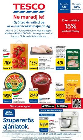tesco - Tesco hirdetmény a következő hétre csütörtöktől 2026.05.07.-tól szerdától 2026.05.13.-ig