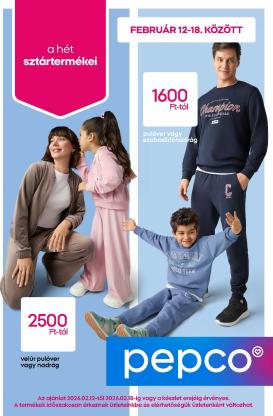 pepco - Pepco - Szabadidőruházat az egész családnak akciós újság, érvényes 2026.02.12. - 2026.02.18.