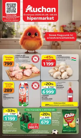 auchan - Aktuális Auchan hipermarket szórólap érvényes csütörtöktől 2026.05.28.-től szerdától 2026.06.03.-ig