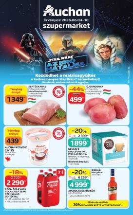 auchan - A jövőbeli Auchan szupermarket akciós újság csütörtöktől 2026.06.04.-tól szerdától 2026.06.10.-ig érvényes.