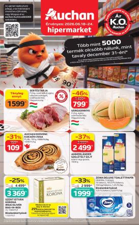 auchan - Aktuális Auchan Hipermarket szórólap érvényes csütörtöktől 2026.06.18.-től szerdától 2026.06.24.-ig