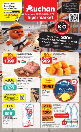 auchan - Aktuális Auchan Hipermarket szórólap érvényes csütörtöktől 2026.06.25.-től szerdától 2026.07.01.-ig