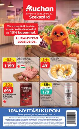 auchan - A jövőbeli Auchan Szekszárd akciós újság csütörtöktől 2026.08.06.-tól szerdától 2026.08.12.-ig érvényes.
