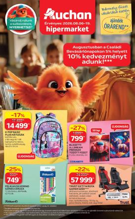 auchan - A jövőbeli Auchan Hipermarket - Back to School akciós újság csütörtöktől 2026.08.06.-tól szerdától 2026.08.19.-ig érvényes.