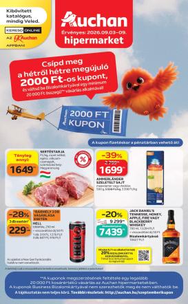 auchan - A jövőbeli Auchan Hipermarket akciós újság csütörtöktől 2026.09.03.-tól szerdától 2026.09.09.-ig érvényes.