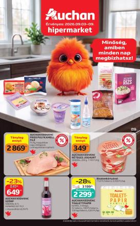 auchan - A jövőbeli Auchan - Sajátmárkás termékeink akciós újság csütörtöktől 2026.09.03.-tól szerdától 2026.09.09.-ig érvényes.