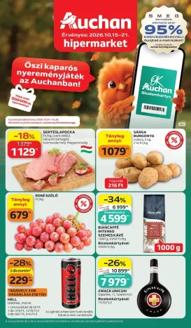 auchan - Aktuális Auchan Hipermarket szórólap érvényes csütörtöktől 2026.10.15.-től szerdától 2026.10.21.-ig