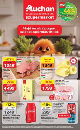 auchan - Aktuális Auchan szupermarket szórólap érvényes csütörtöktől 2026.04.16.-től szerdától 2026.04.22.-ig