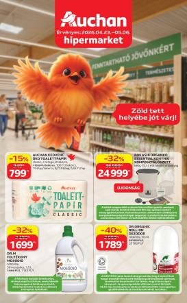 auchan - Aktuális Auchan - Green week ajánlataink szórólap érvényes csütörtöktől 2026.04.23.-től szerdától 2026.05.06.-ig
