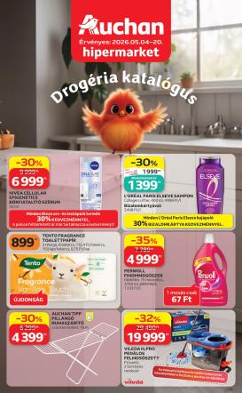 auchan - Aktuális Auchan - Drogéria ajánlataink szórólap érvényes hétfőtől 2026.05.04.-től szerdától 2026.05.20.-ig