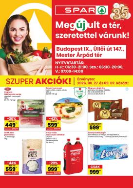 spar - SPAR - Bp. IX, Üllői út szórólap hirdetmény a következő hétre csütörtöktől 2026.08.27.-tól szerdától 2026.09.02.-ig