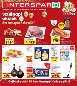 spar - Aktuális INTERSPAR szórólap érvényes csütörtöktől 2026.09.24.-től szerdától 2026.09.30.-ig