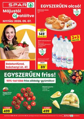 spar - Aktuális SPAR - Balatonfüred üzletnyitás szórólap érvényes csütörtöktől 2026.05.07.-től szerdától 2026.05.13.-ig