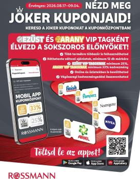 rossmann - Rossmann - Kuponjaid hirdetmény a következő hétre hétfőtől 2026.08.17.-tól péntektől 2026.09.04.-ig