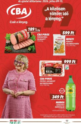 cba - A jövőbeli CBA akciós újság csütörtöktől 2026.07.09.-tól szerdától 2026.07.15.-ig érvényes.