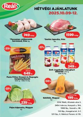 real - Reál - Bevásárló hétvége Pest akciós újság, érvényes 10.09. - 10.12.