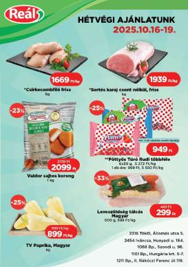 real - Reál - Bevásárló hétvége Pest akciós újság, érvényes 10.16. - 10.19.