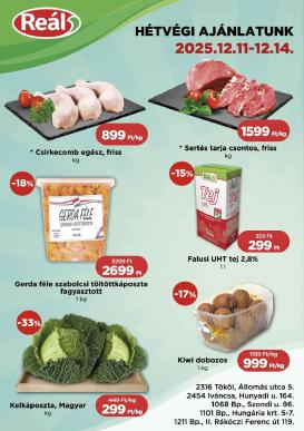 real - Reál - Pest megye akciós újság, érvényes 12.11. - 12.14.