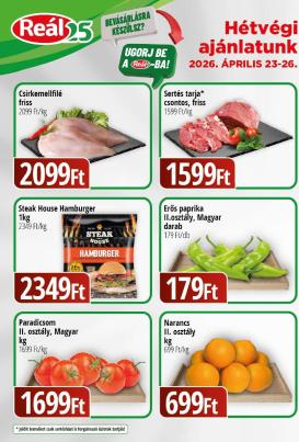 real - A jövőbeli Reál - Pest akciós újság csütörtöktől 2026.04.23.-tól vasárnaptól 2026.04.26.-ig érvényes.