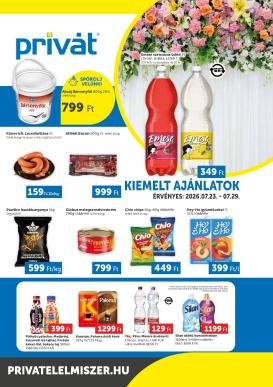 privat-elelmiszer - A jövőbeli Privát - Bács-Kiskun, Békés, Csongrád-Csanád, Tolna, Baranya, Somogy vármegye akciós újság csütörtöktől 2026.07.23.-tól szerdától 2026.07.29.-ig érvényes.