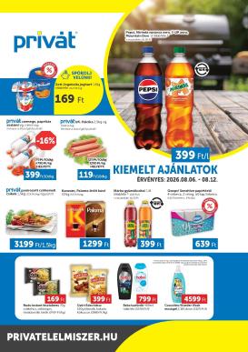 privat-elelmiszer - A jövőbeli Privát - Bács-Kiskun, Békés, Csongrád-Csanád, Tolna, Baranya, Fejér, Somogy vármegye akciós újság csütörtöktől 2026.08.06.-tól szerdától 2026.08.12.-ig érvényes.