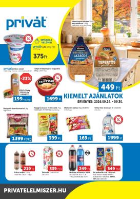 privat-elelmiszer - A jövőbeli Privát - Bács-Kiskun, Békés, Csongrád-Csanád, Tolna, Baranya, Somogy vármegye akciós újság csütörtöktől 2026.09.24.-tól szerdától 2026.09.30.-ig érvényes.