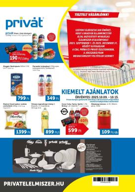 privat-elelmiszer - Privát akciós újság, érvényes 10.09. - 10.15.