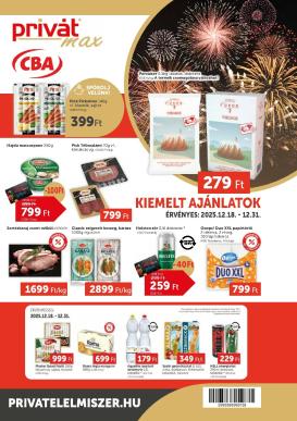privat-elelmiszer - Privát Max akciós újság, érvényes 12.18. - 12.31.