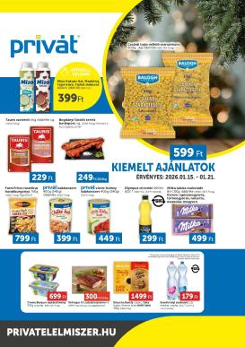 privat-elelmiszer - Privát - Bács-Kiskun, Békés, Csongrád-Csanád, Tolna, Baranya, Somogy vármegye akciós újság, érvényes 01.15. - 01.21.