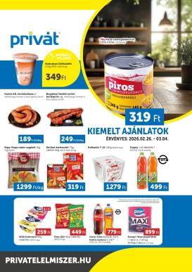 privat-elelmiszer - Privát - Bács-Kiskun, Békés, Csongrád-Csanád, Tolna, Baranya, Somogy vármegye akciós újság, érvényes 2026.02.26. - 2026.03.04.