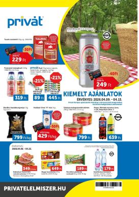 privat-elelmiszer - Privát akciós újság, érvényes 2026.04.09. - 2026.04.15.